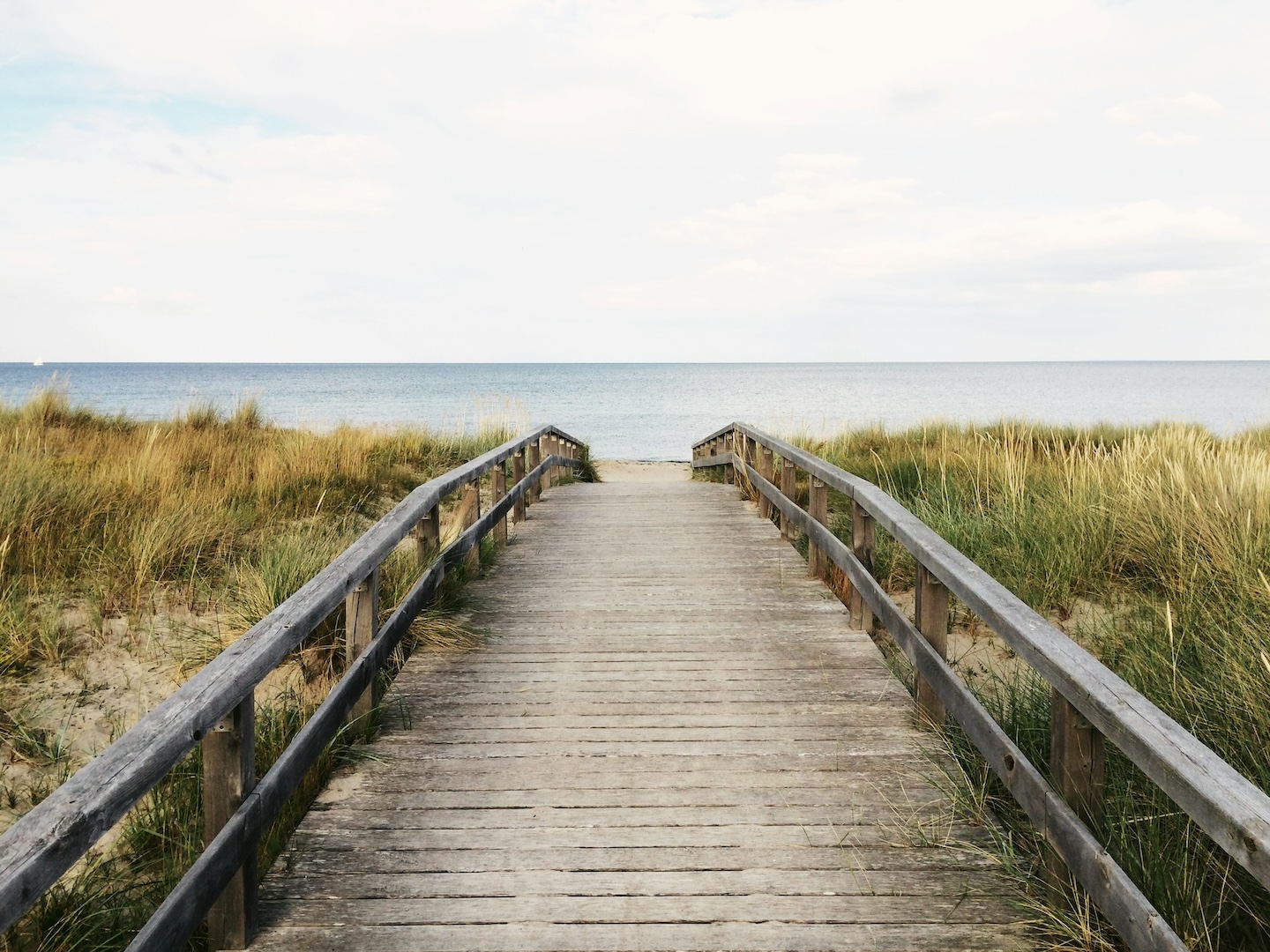 Wooden road to the sea